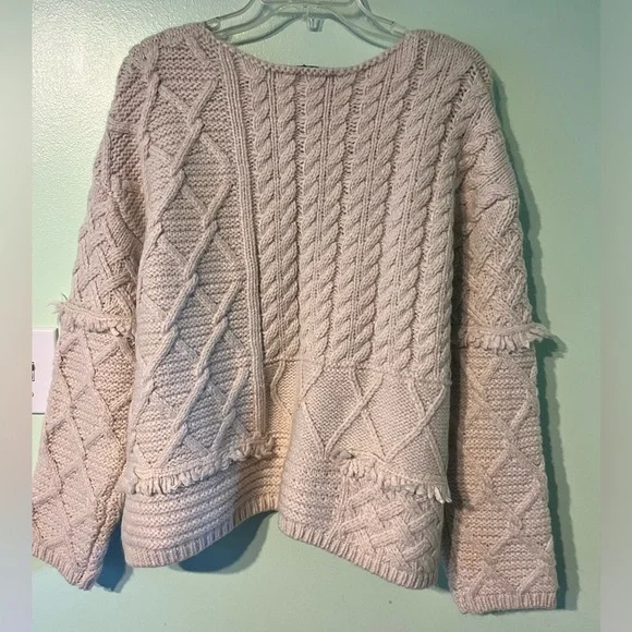 Zara Ivory Pullover Sweater Woven Textures. NWT! S. - Picture 9 of 15